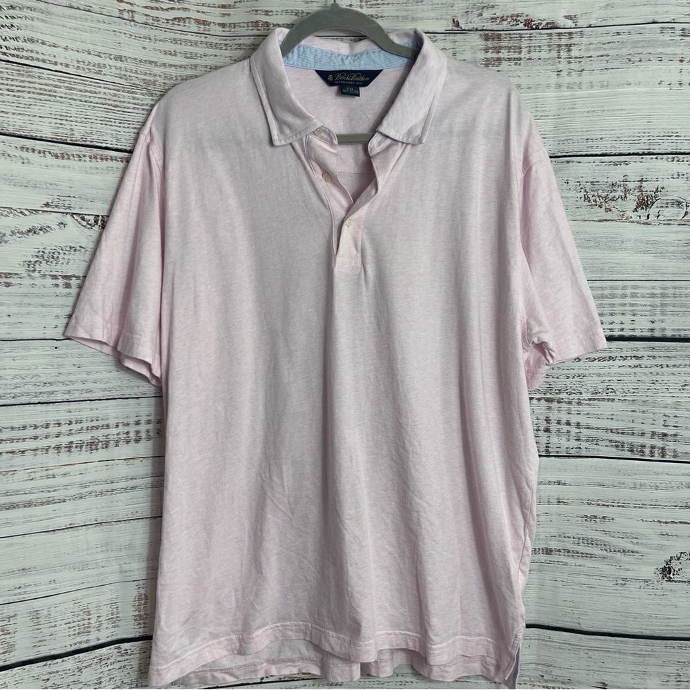 Brooks Brothers Polo‎ Mens size XXL pink stretch Cotton short sleeve Golf Preppy